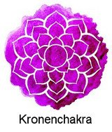 Kronenchakra / Sahasrara / Scheitelchakra (einige Zentimeter über dem Kopf / Scheitelpunkt)